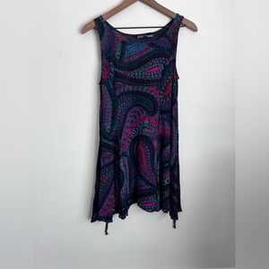 Vintage Betsey johnson dress y2K floral Paisley print sophisticated asymmetrical